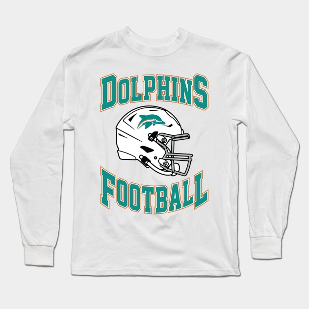 Miami Dolphins Football Team Long Sleeve T-Shirt by Cemploex_Art